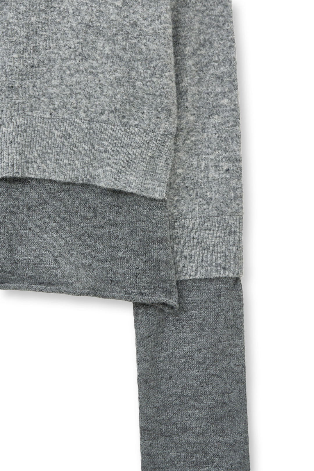 Matin Kim Layered Texture Knit Cardigan — Gray