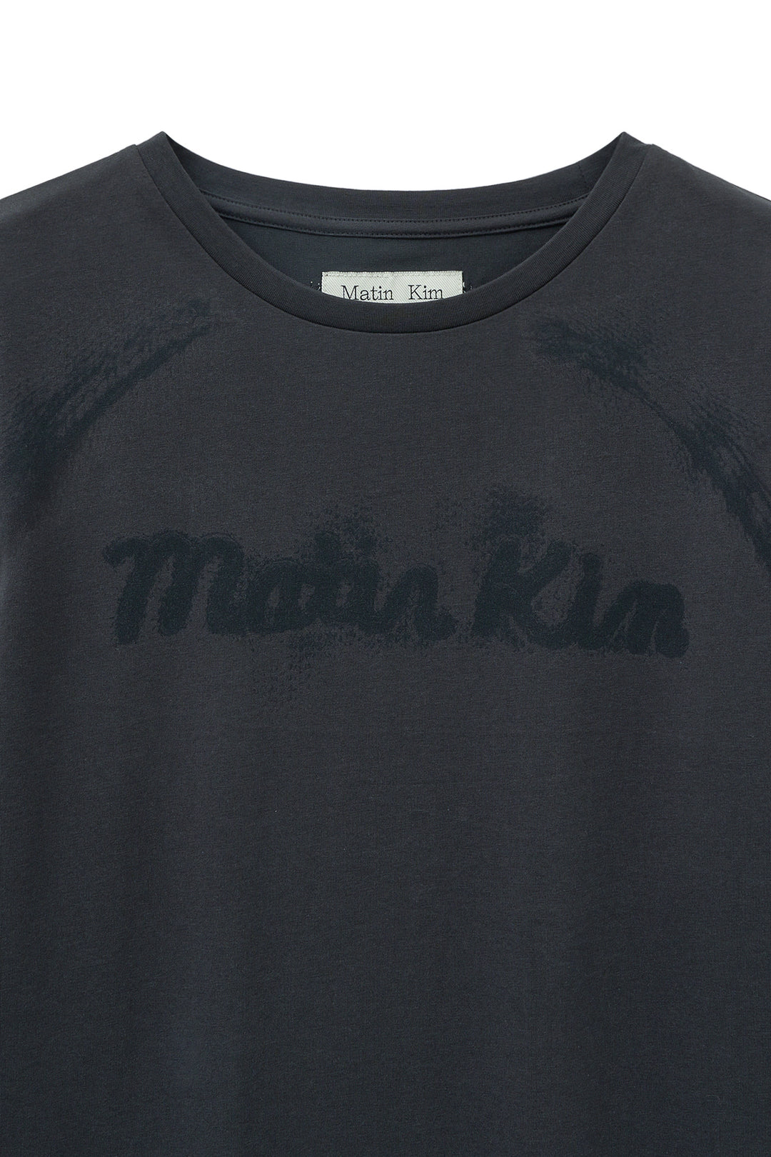 Matin Kim Lettering Graphic Long Sleeve Top — Charcoal