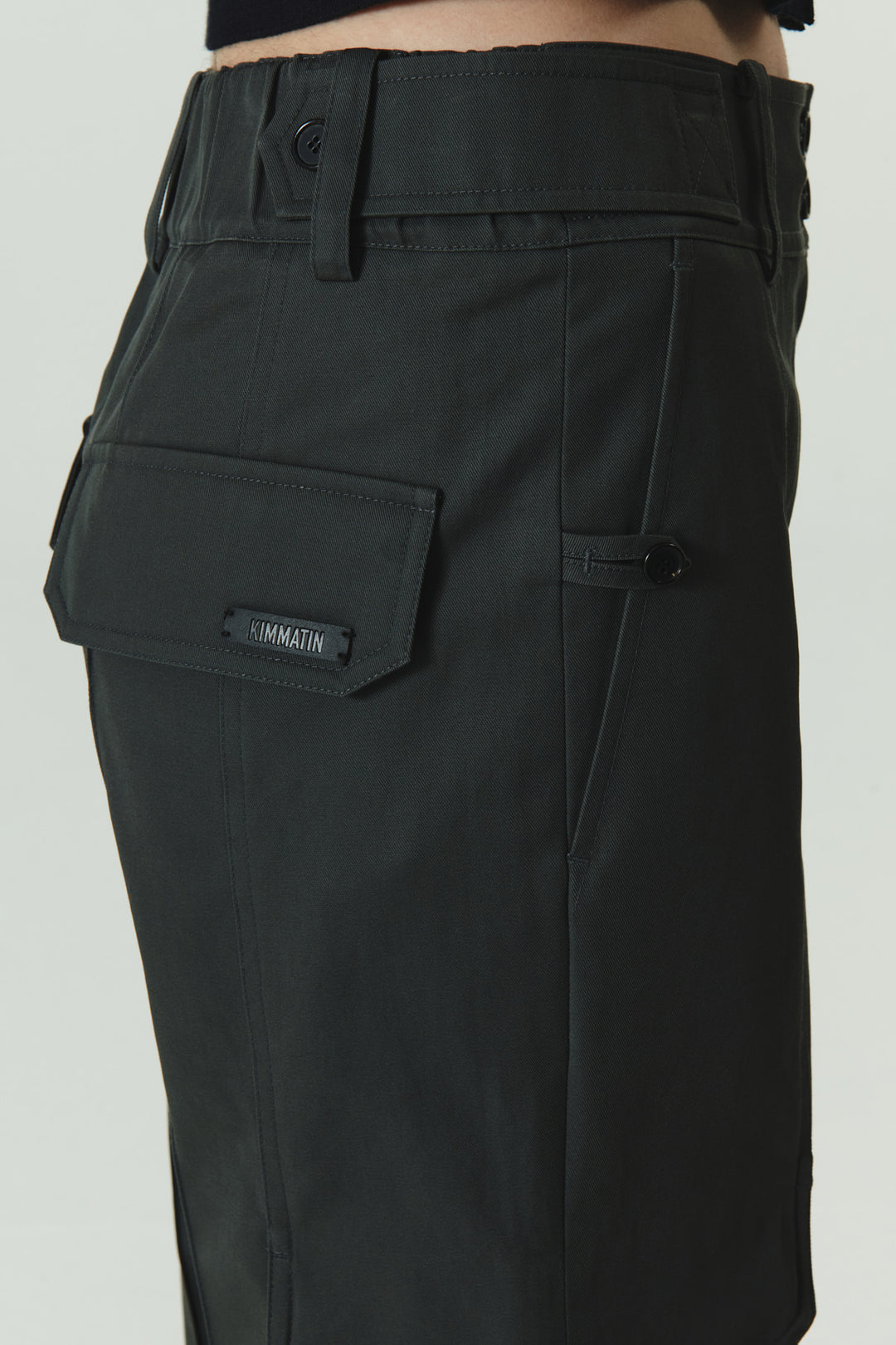 KIMMATIN Banding Straight Cargo Pants — Gray