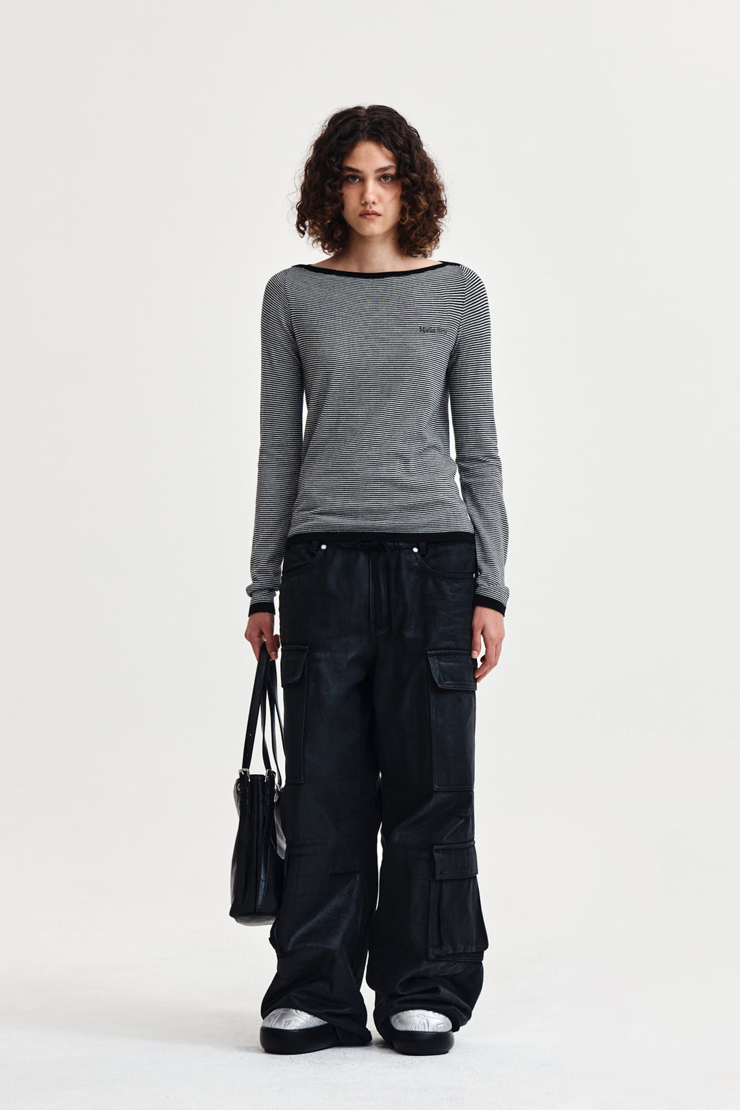 Matin Kim Essential Boat Neck Knit — Black