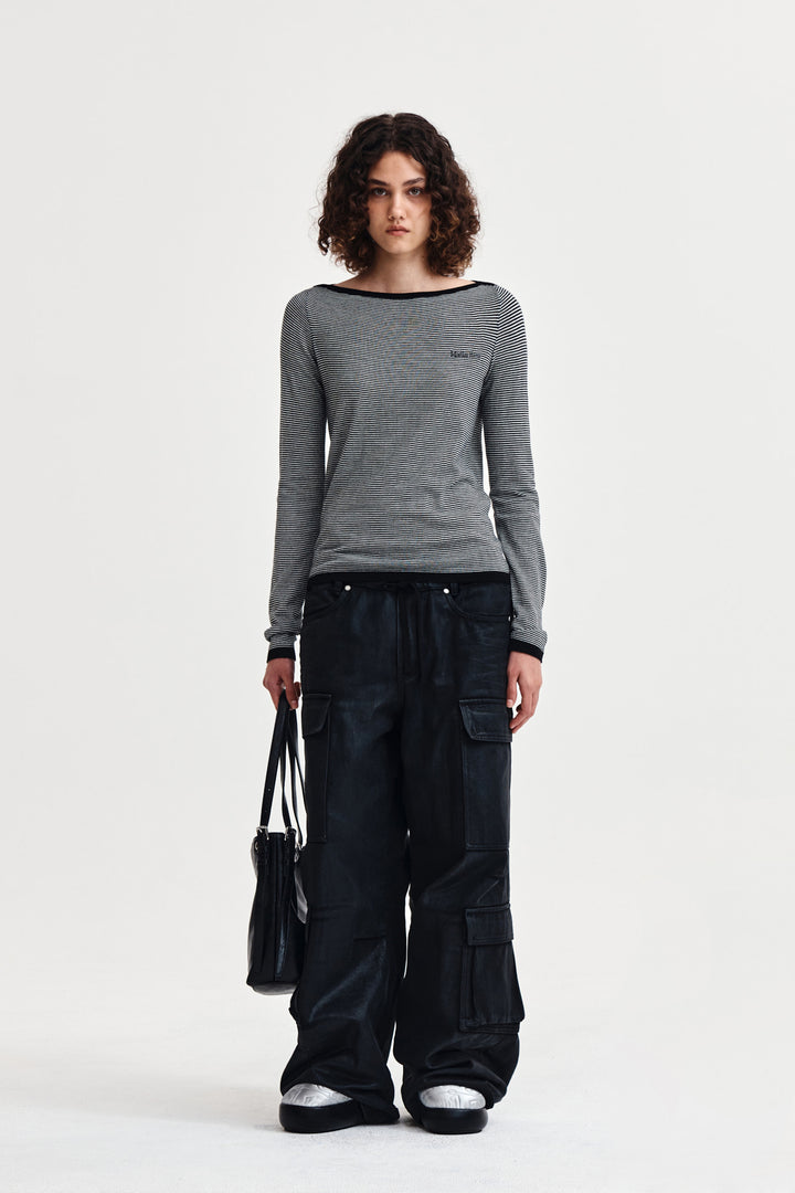 Matin Kim Essential Boat Neck Knit — Black