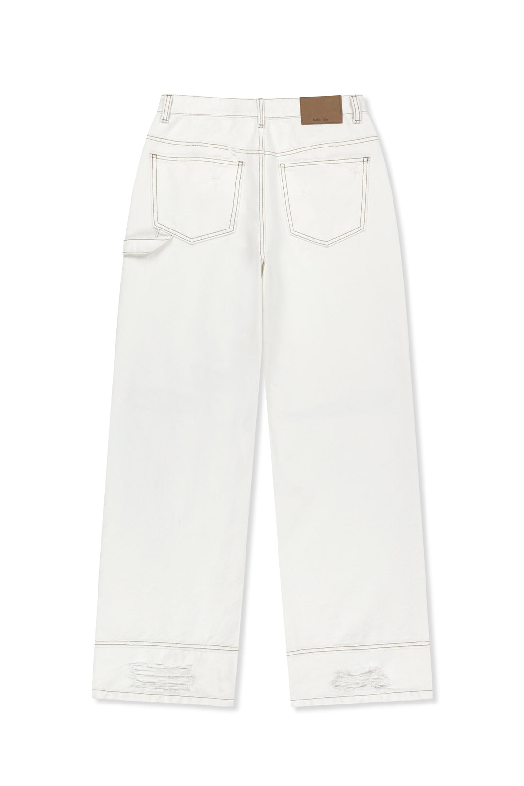 Matin Kim Destroyed Color Dyeing Denim — White