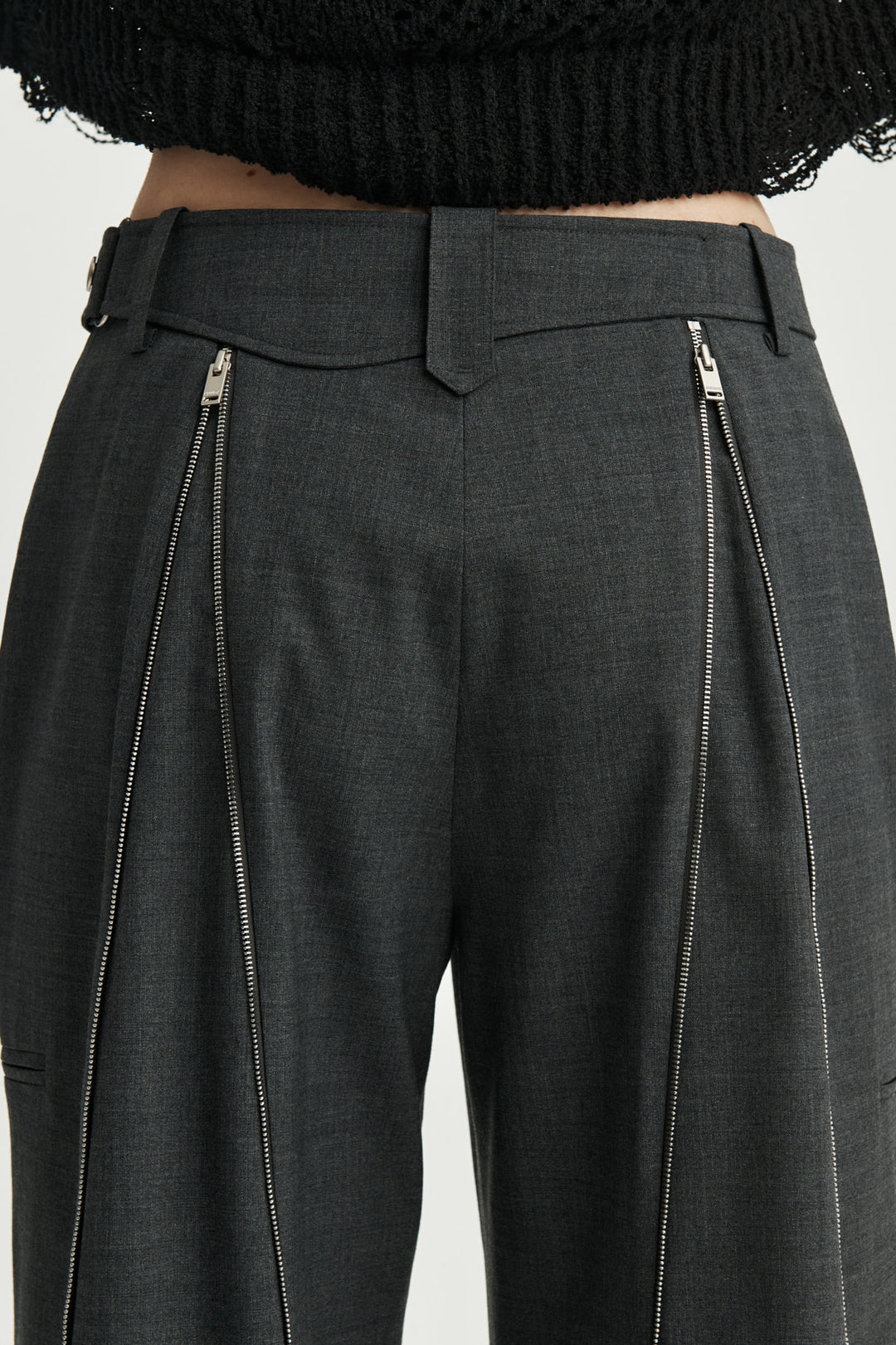 KIMMATIN Zipper Point Trouser — Gray