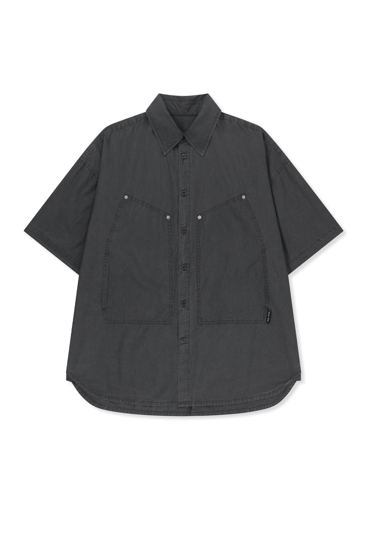 Matin Kim Half Sleeve Pocket Shirt — Charcoal