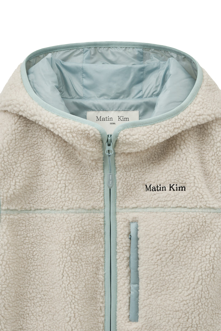 Matin Kim Fleece Hoody Vest — Ivory