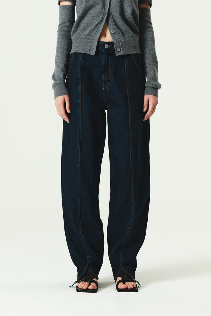 KIMMATIN Over Dying Tapered Denim — Blue