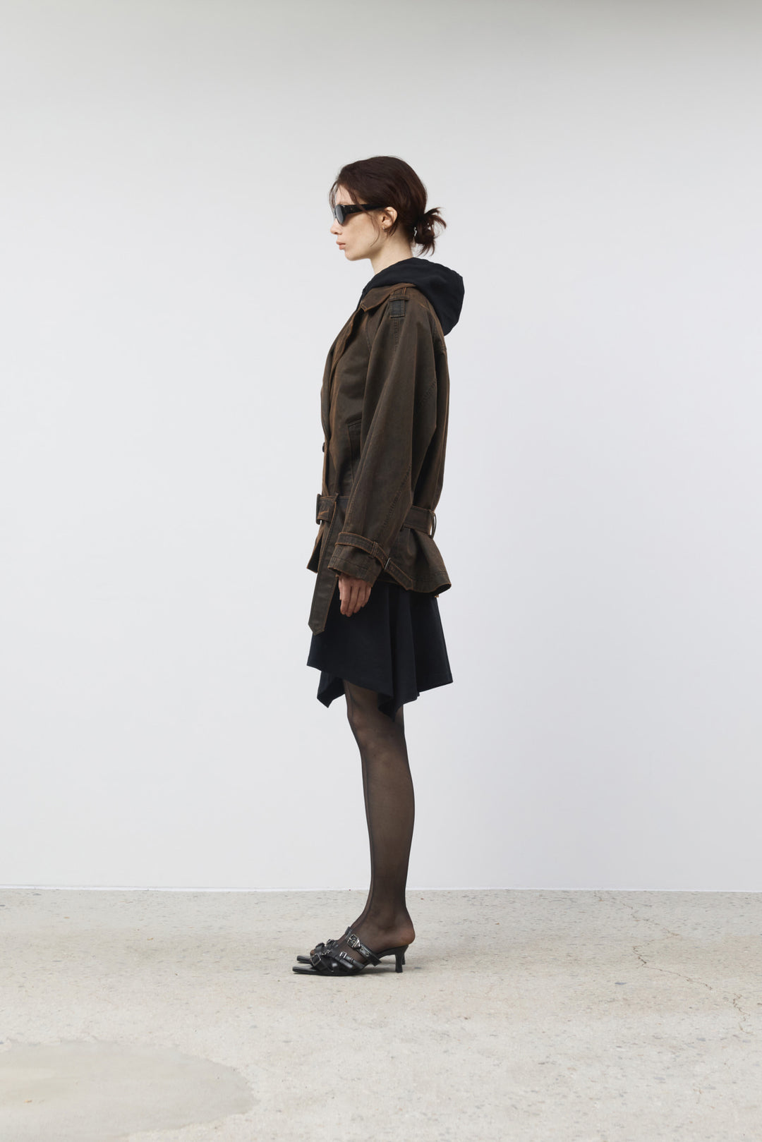 KIMMATIN Washed Trench Jacket — Brown