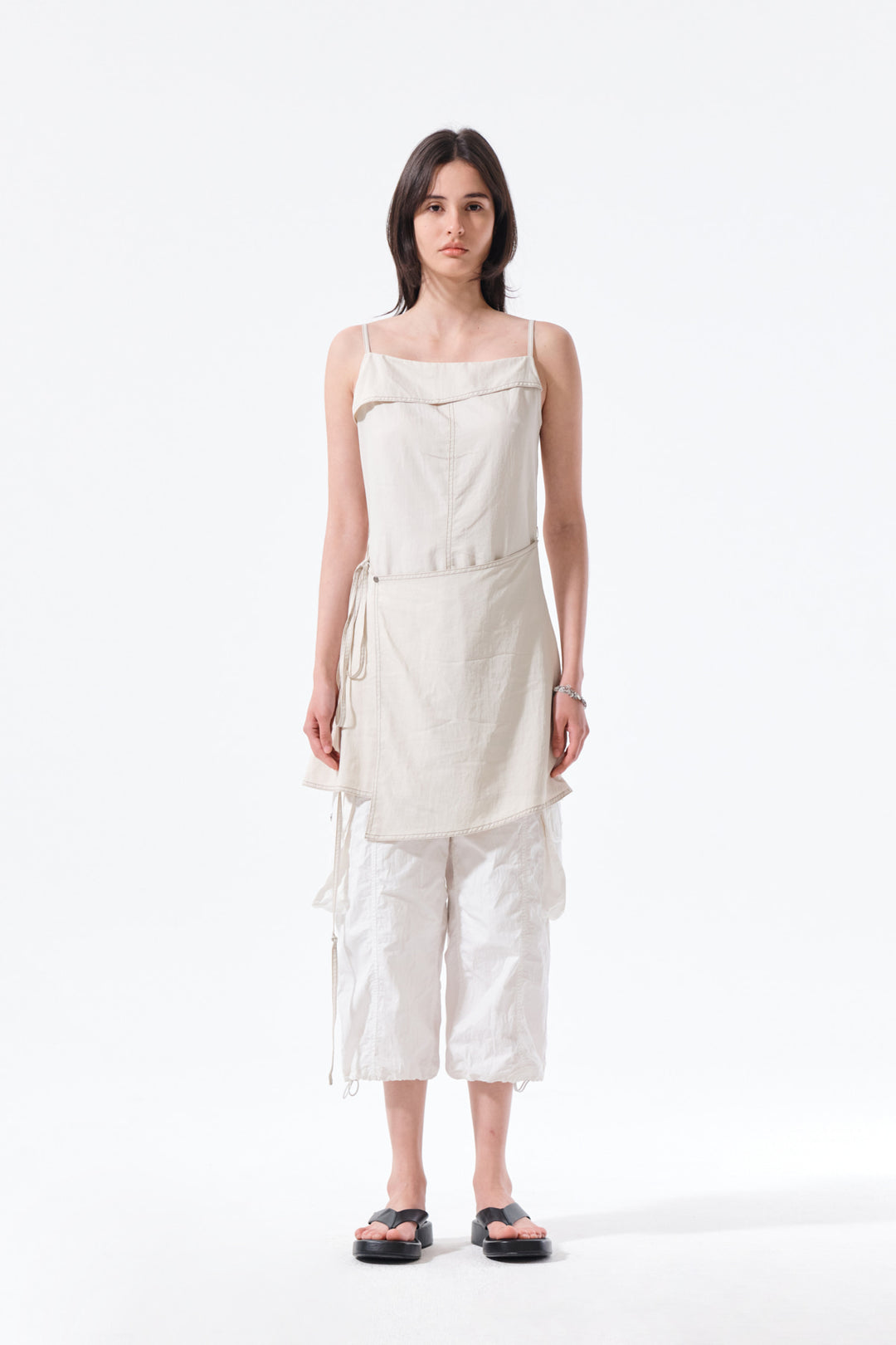 Matin Kim Sleeveless Wrap Dress — Cream