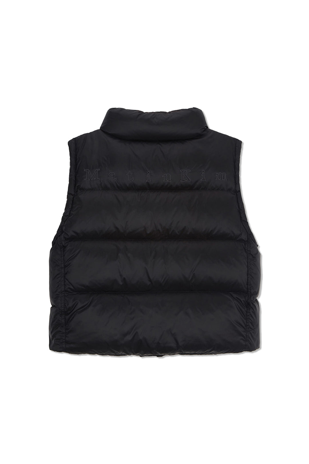 Matin Kim Unbalance Quilted Down Vest — Black
