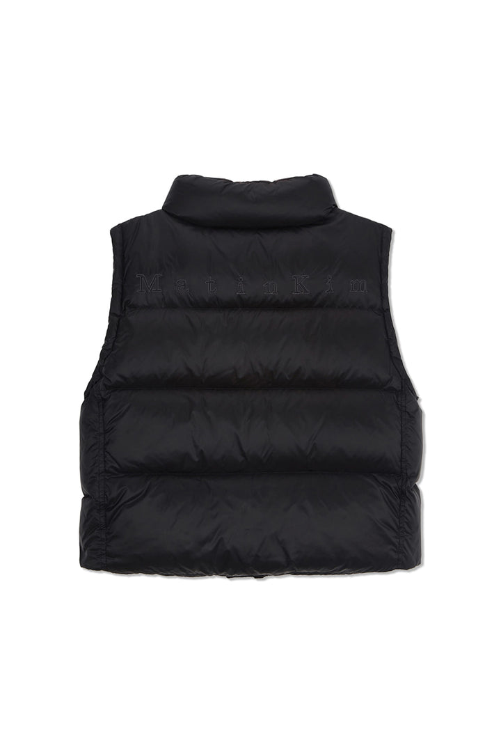 Matin Kim Unbalance Quilted Down Vest — Black