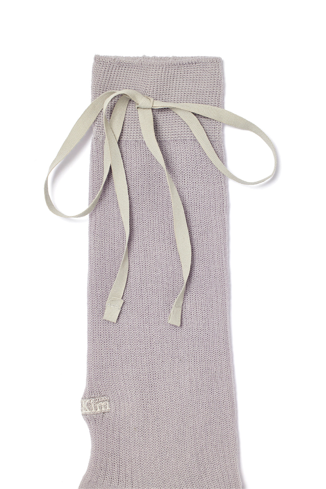 Matin Kim Ribbon Point Crew Socks — Light Grey