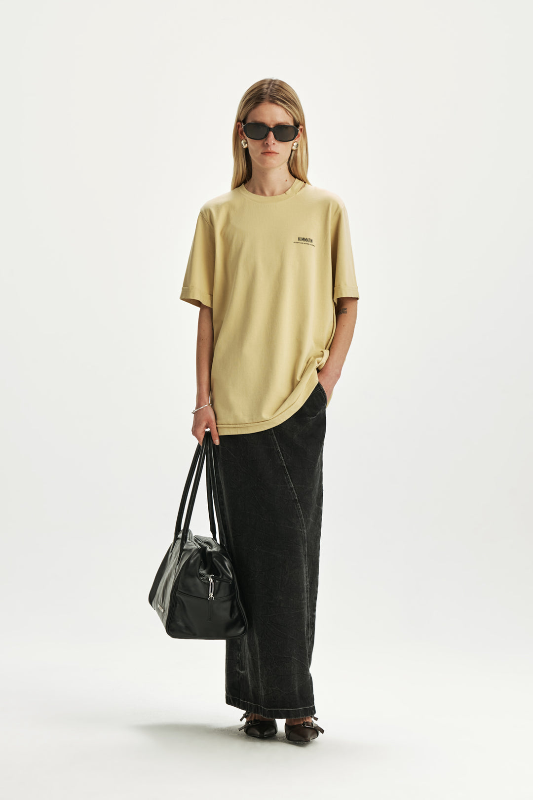 KIMMATIN Neck Slit Point Top — Olive