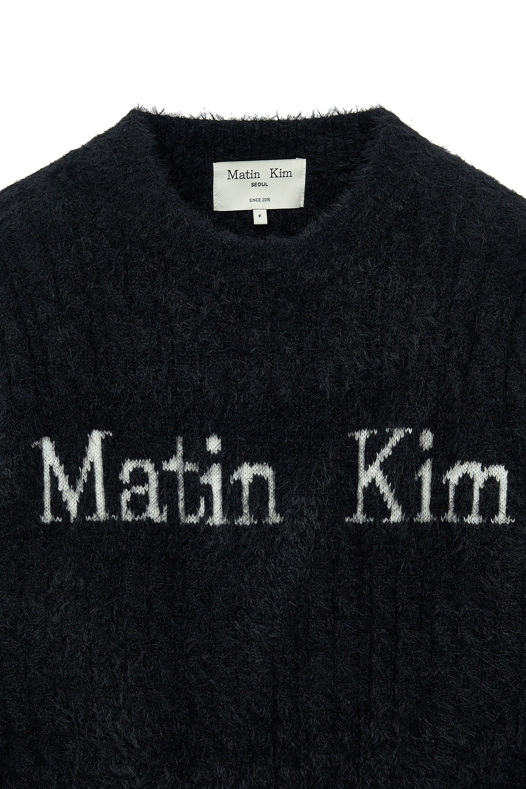 Matin Kim Hairy Cable Knit Pullover — Black