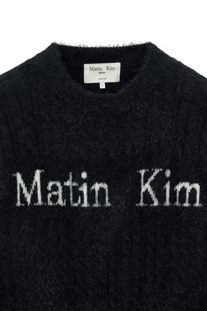 Matin Kim Hairy Cable Knit Pullover — Black