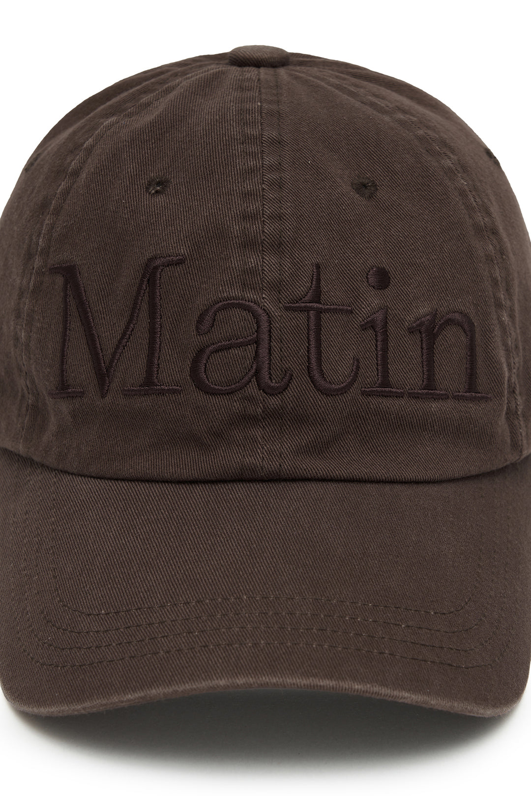 Matin Kim Logo Washed Ball Cap — Brown