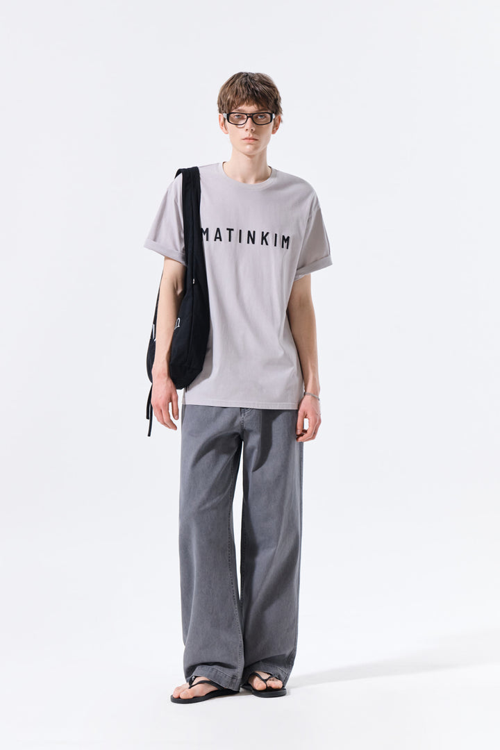 Matin Kim Side Tab Washed Cotton Pants — Charcoal
