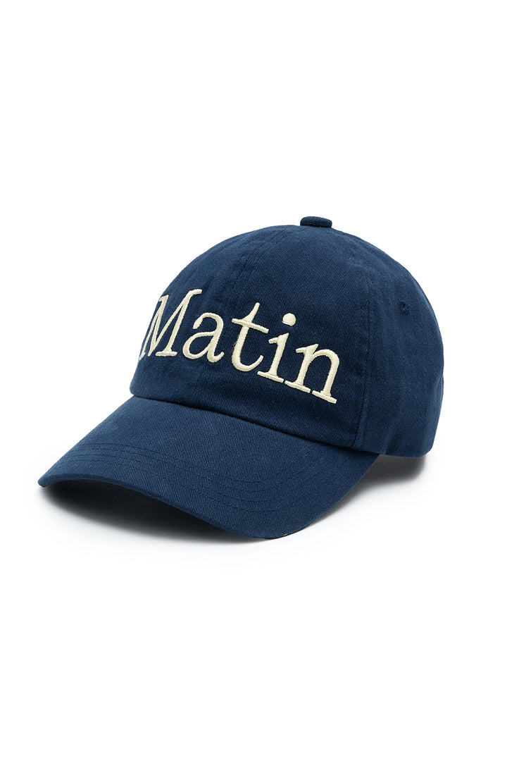 Matin Kim Logo Stitch Ball Cap — Navy blue