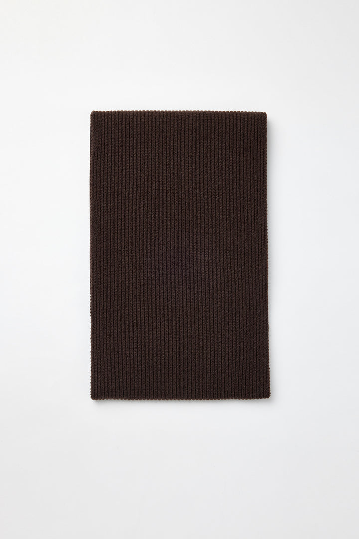 KIMMATIN Cut Out Wool Knit Muffler — Brown