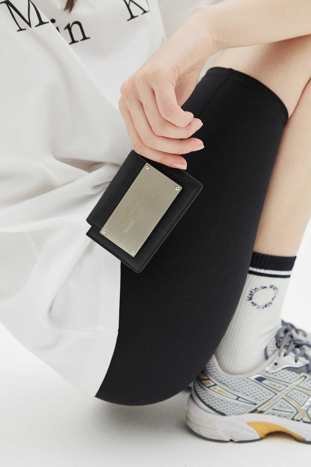 Matin Kim Accordion Wallet — Brass Hardware — Black