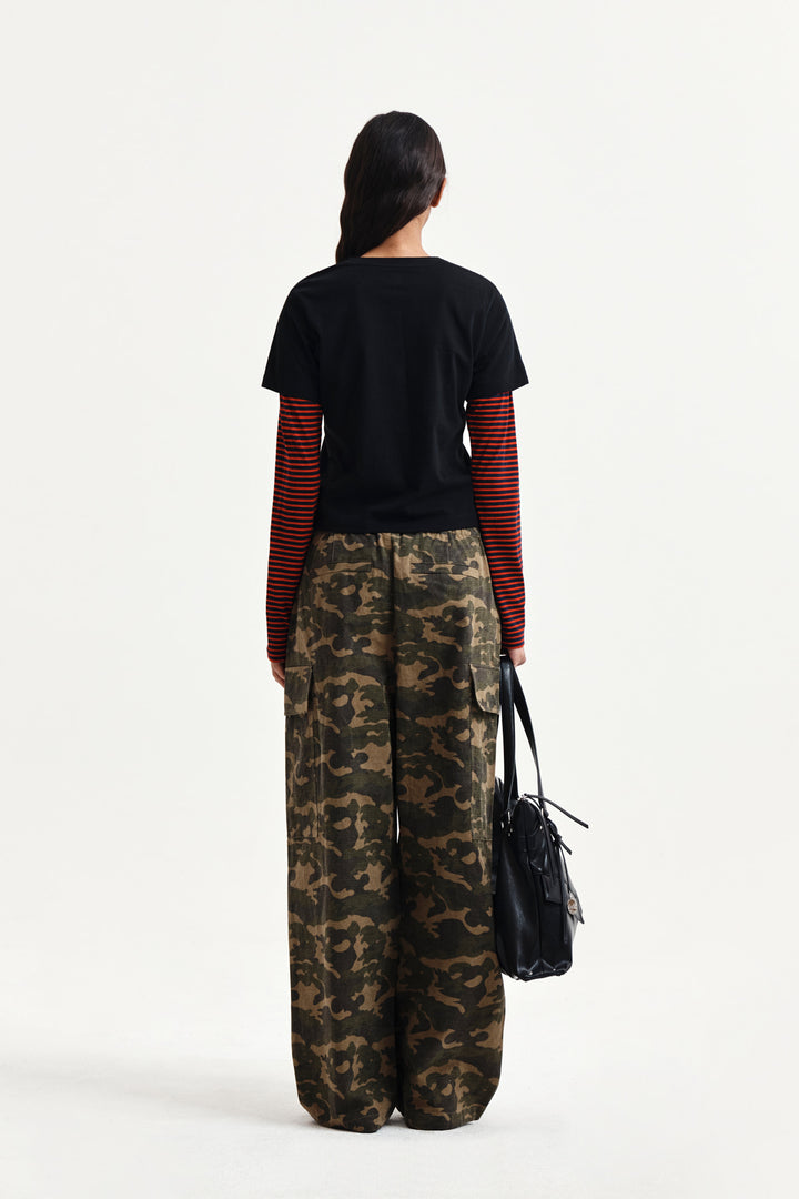 Matin Kim Drawstring Hem Cargo Pants — Khaki