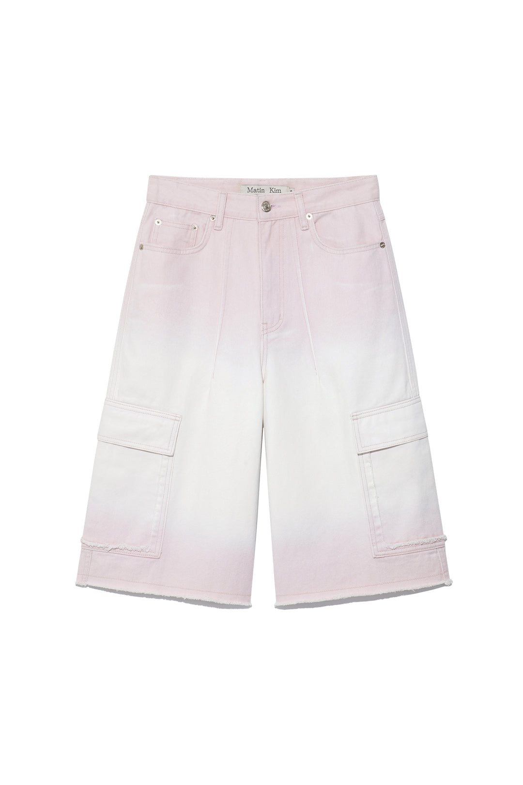 Matin Kim Color Brush Bermuda Denim Cargo — Pink