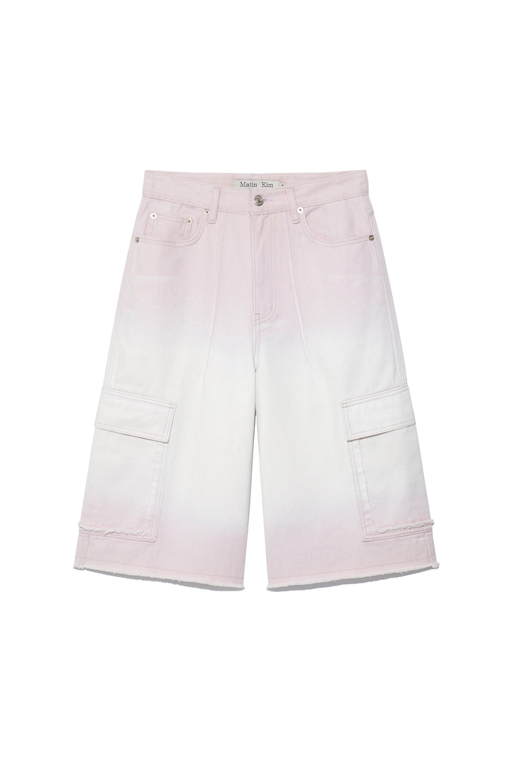 Matin Kim Color Brush Bermuda Denim Cargo — Pink