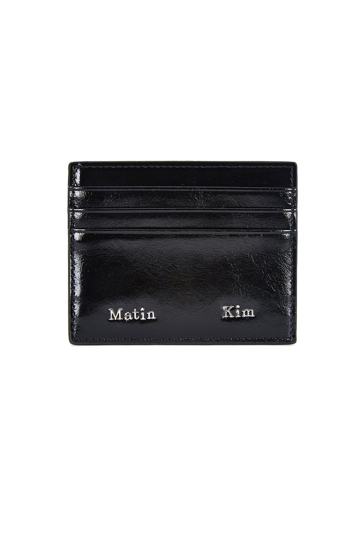 Matin Kim Steel Logo Card Wallet — Black