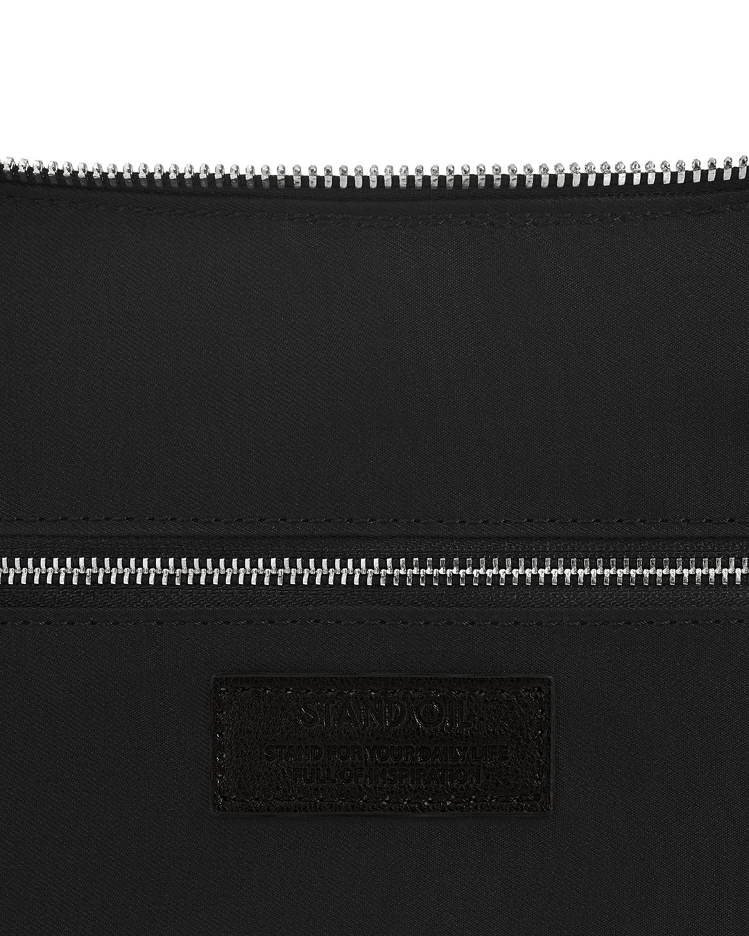 Stand Oil Tickle Bag — Glossy Half-Moon Crossbody — Black