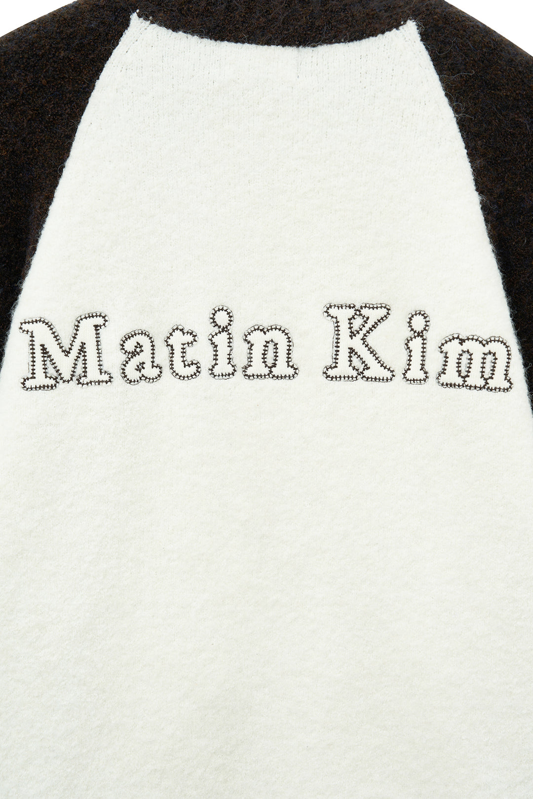 Matin Kim High Neck Raglan Zip Knit — Brown