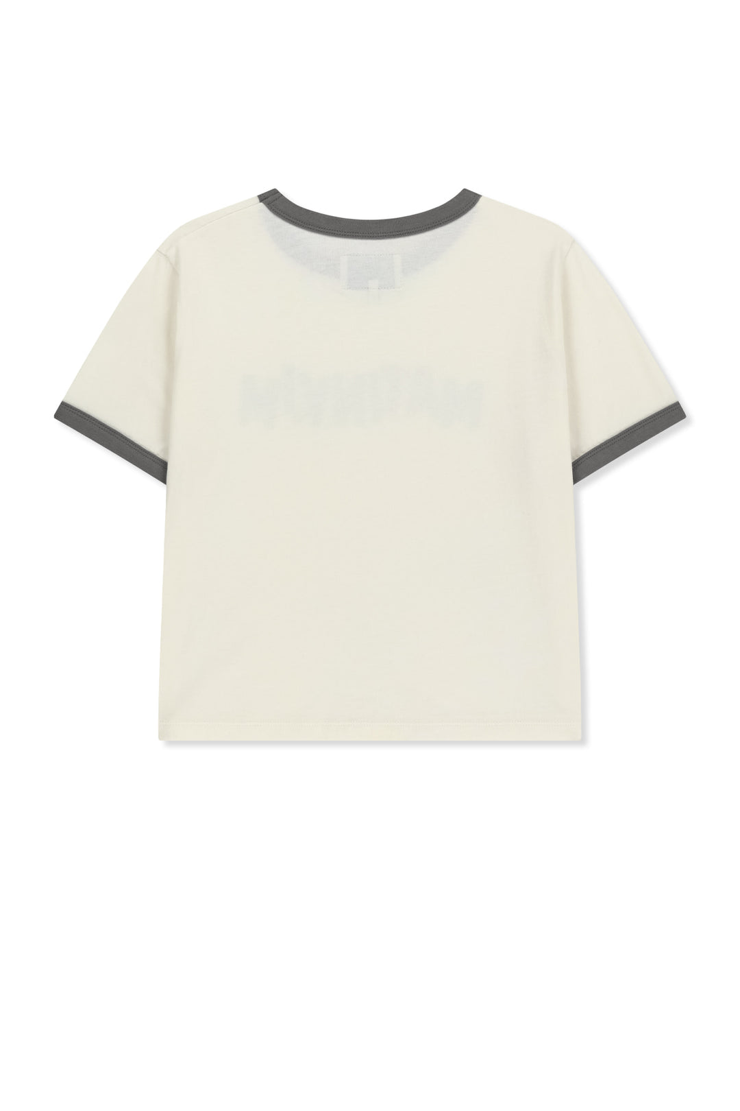 Matin Kim Logo Ringer Crop Top — Cream