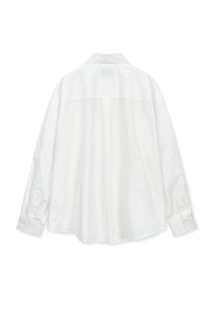 Matin Kim Embroidery Small Logo Shirt — White