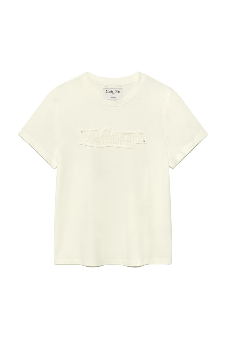 Matin Kim Applique Logo Patch Top — Cream