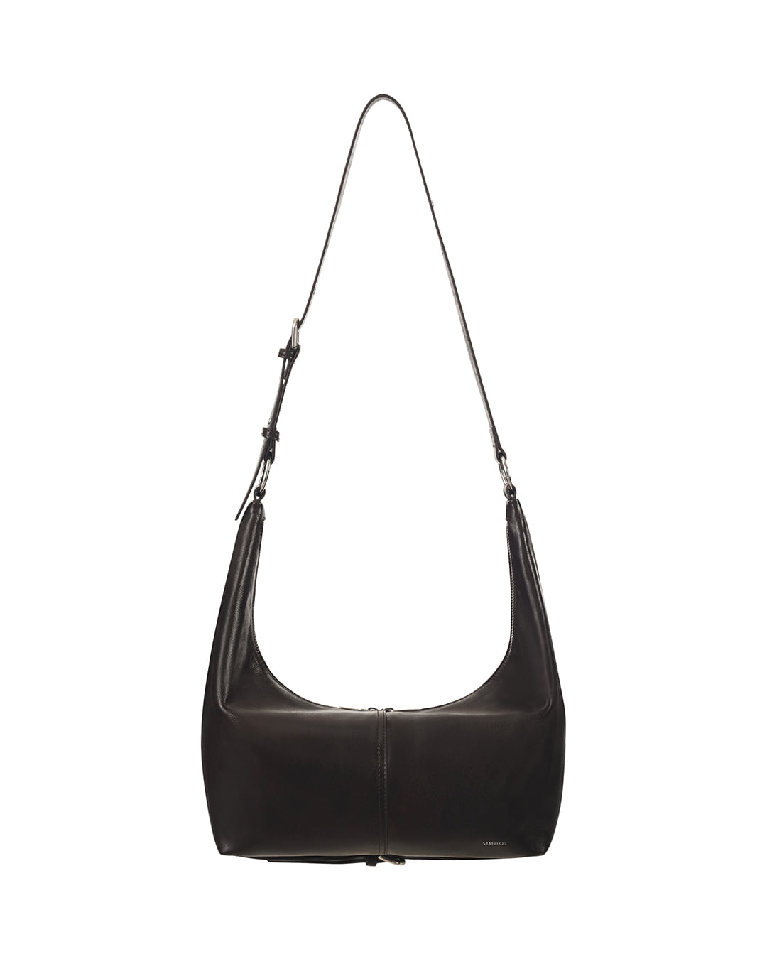 Stand Oil Tickle Bag — Glossy Half-Moon Crossbody — Maroon
