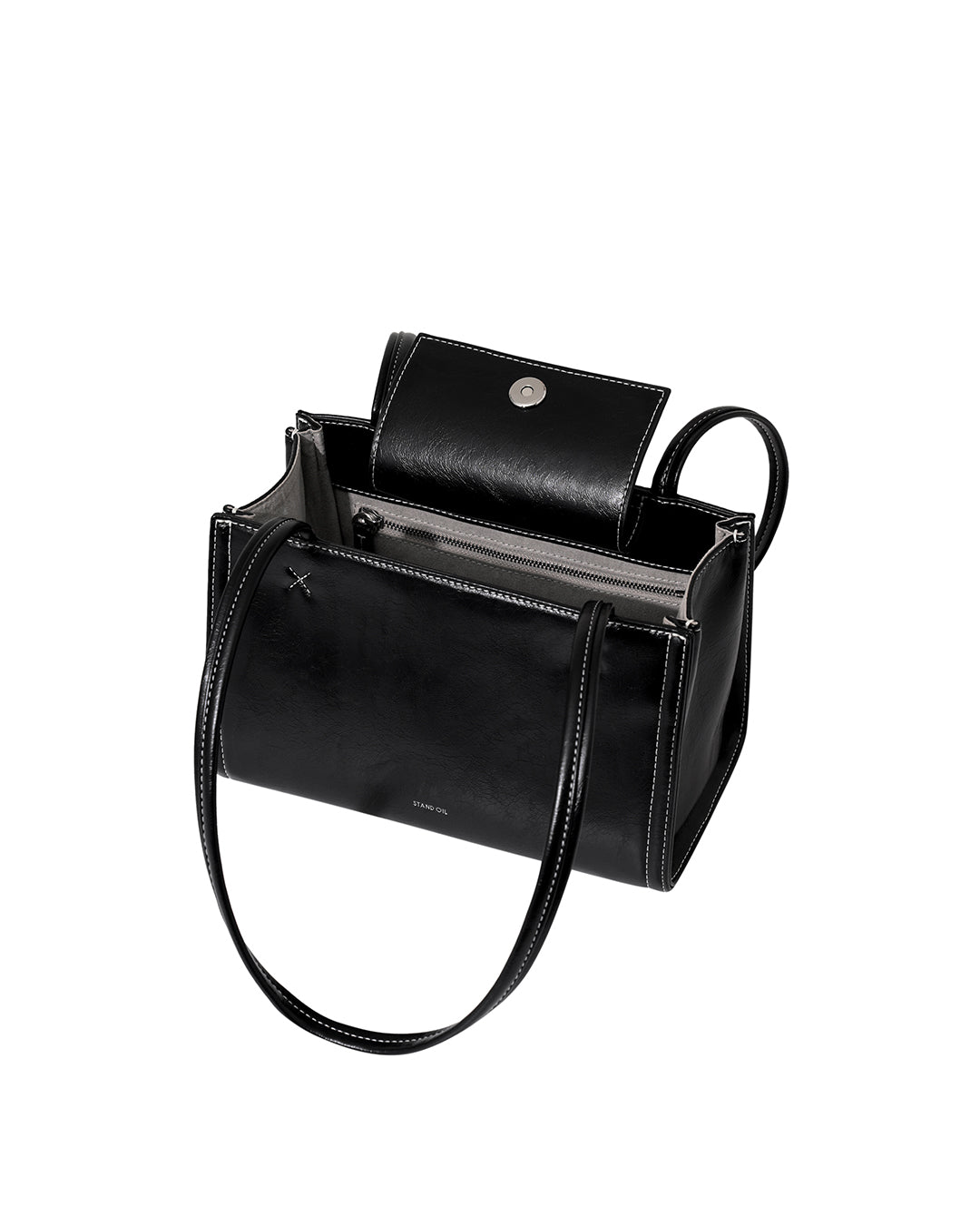 Stand Oil Oblong Tiny Shoulder Bag — Stitch Black