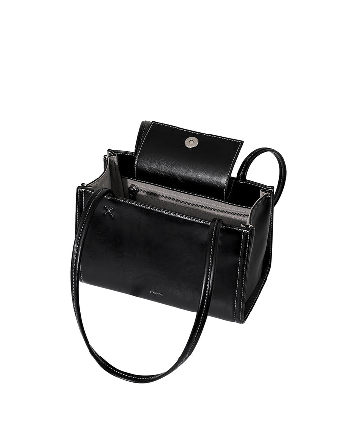 Stand Oil Oblong Tiny Shoulder Bag — Stitch Black