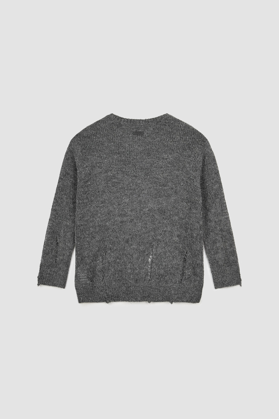 KIMMATIN Damage Detail Logo Pullover — Charcoal