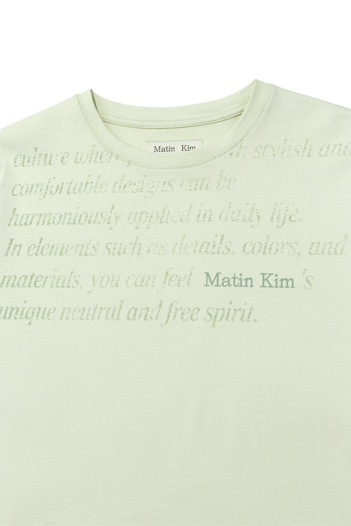 Matin Kim Logo Point Lettering Graphic Top — Green