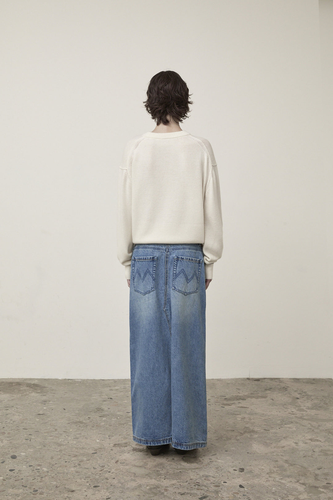 Matin Kim Color Trim Line Logo Pullover — Ivory