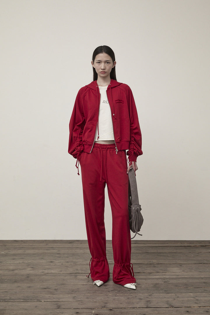 Matin Kim String Detail Sweatpants — Red