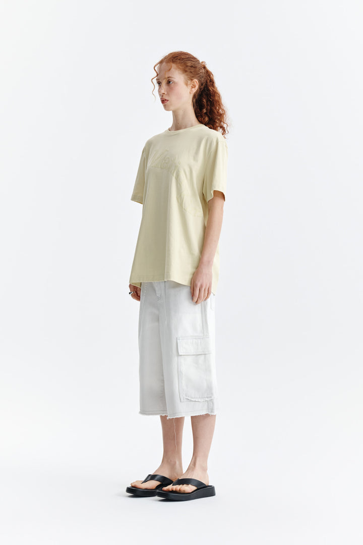 Matin Kim Wave Printing Logo Top — Yellow