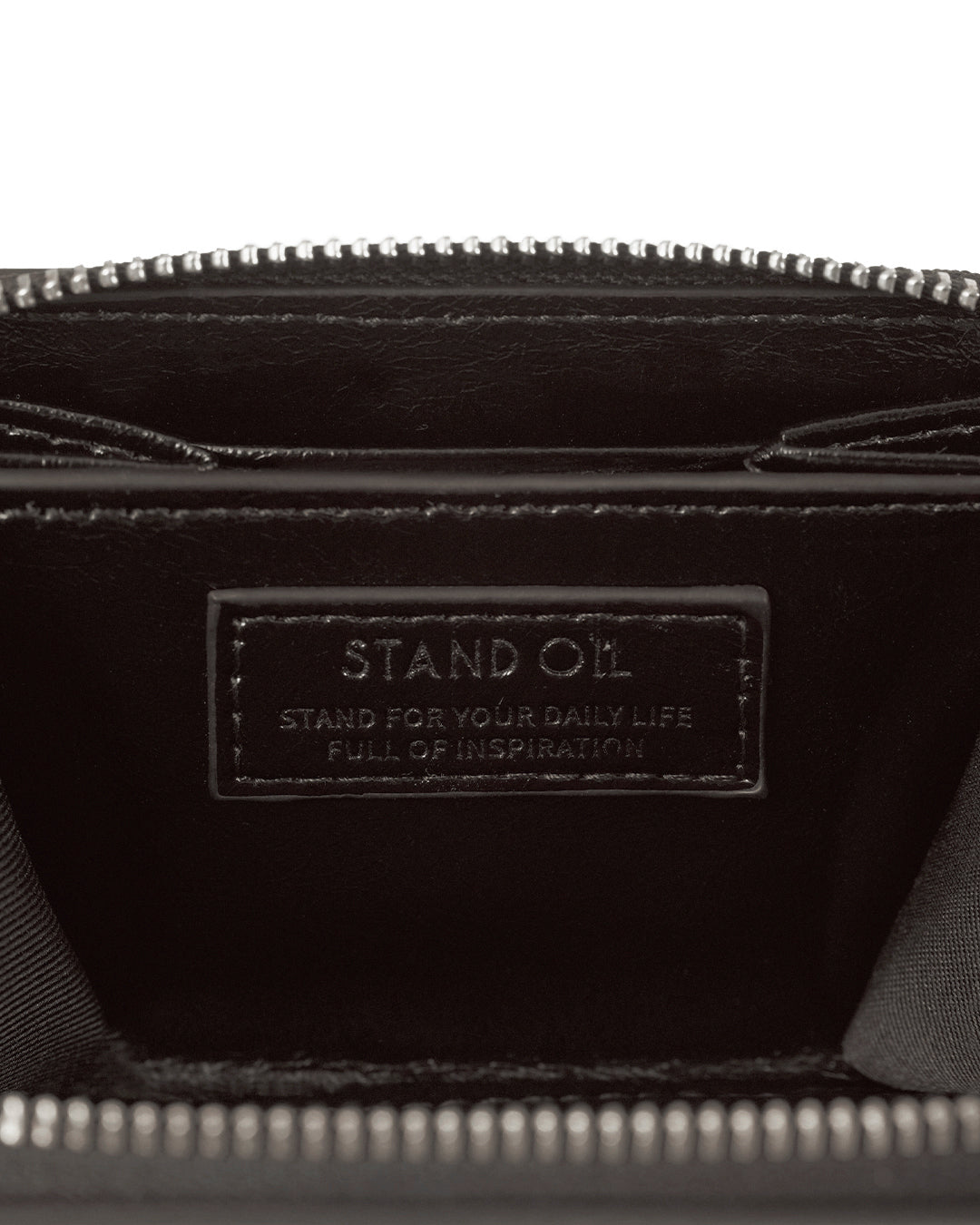 Stand Oil Post Wallet — Glossy Mini Cardholder — Maroon