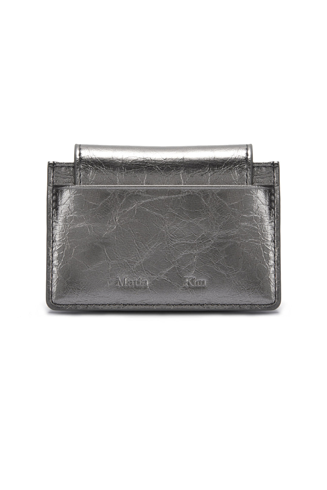 Matin Kim Accordion Wallet in Dark — Silver