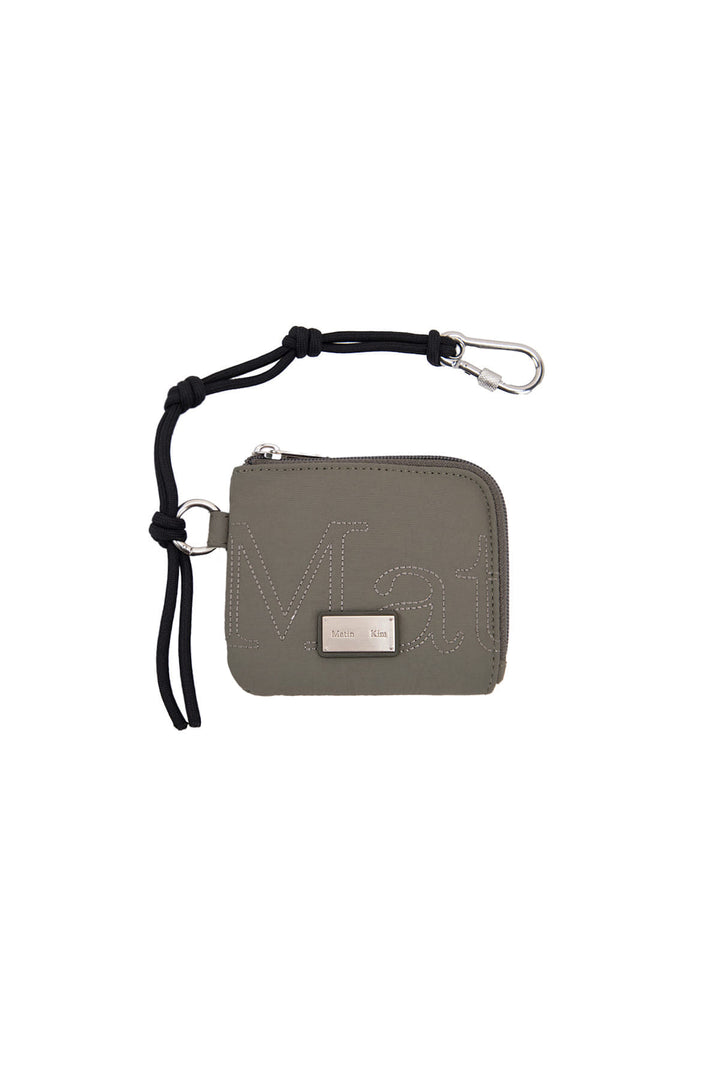 Matin Kim Logo Stitch Sporty Wallet — Khaki
