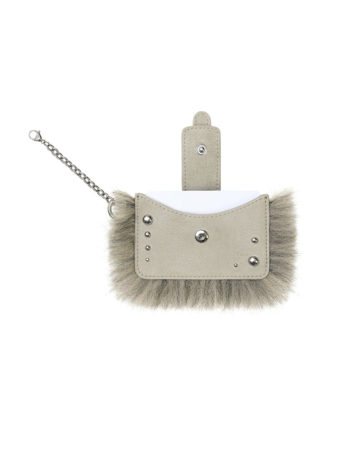 Stand Oil Stud Fur Keyring — Beige