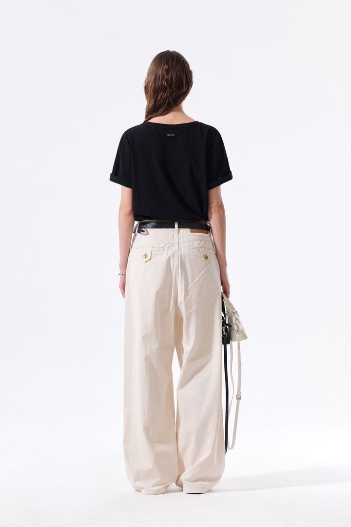 Matin Kim Stud Point Color Denim Pants — Cream