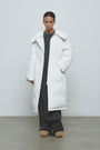 KIMMATIN Draw String Long Down Jumper — White