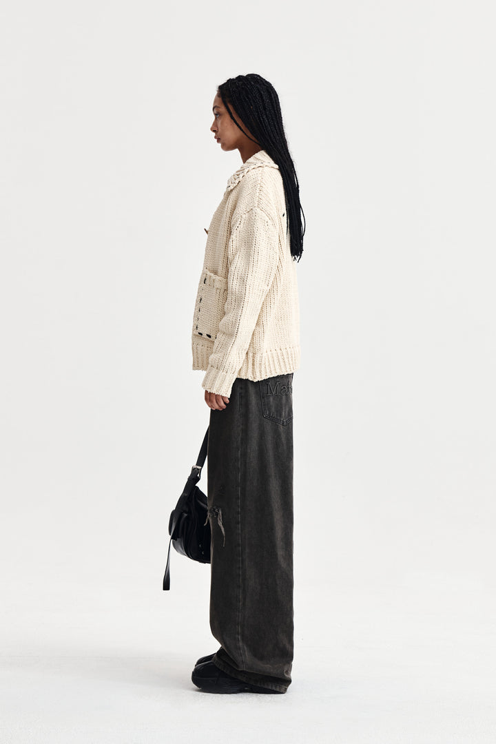 Matin Kim Handmade Collar Knit Cardigan