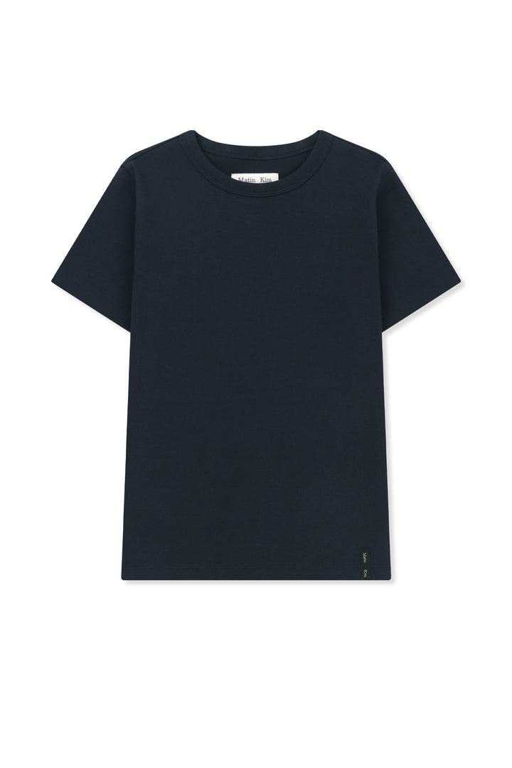 Matin Kim Label Detail Slim Fit Top — Navy blue
