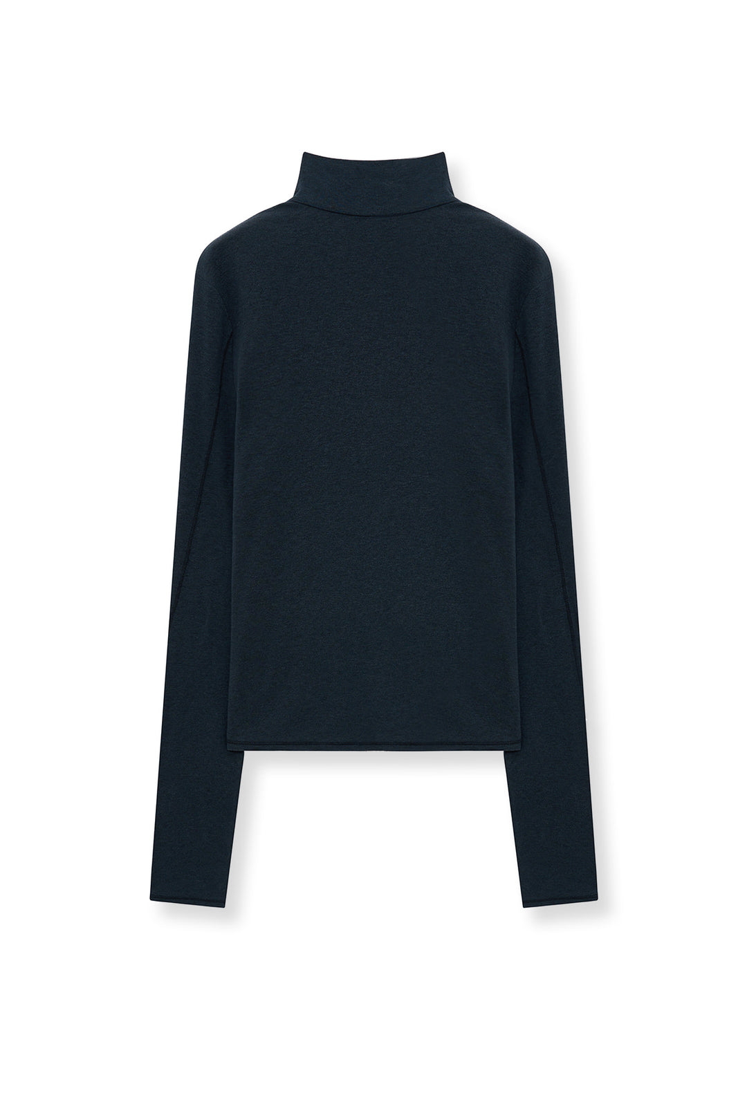 Matin Kim Button Slit Half Neck Top — Navy blue