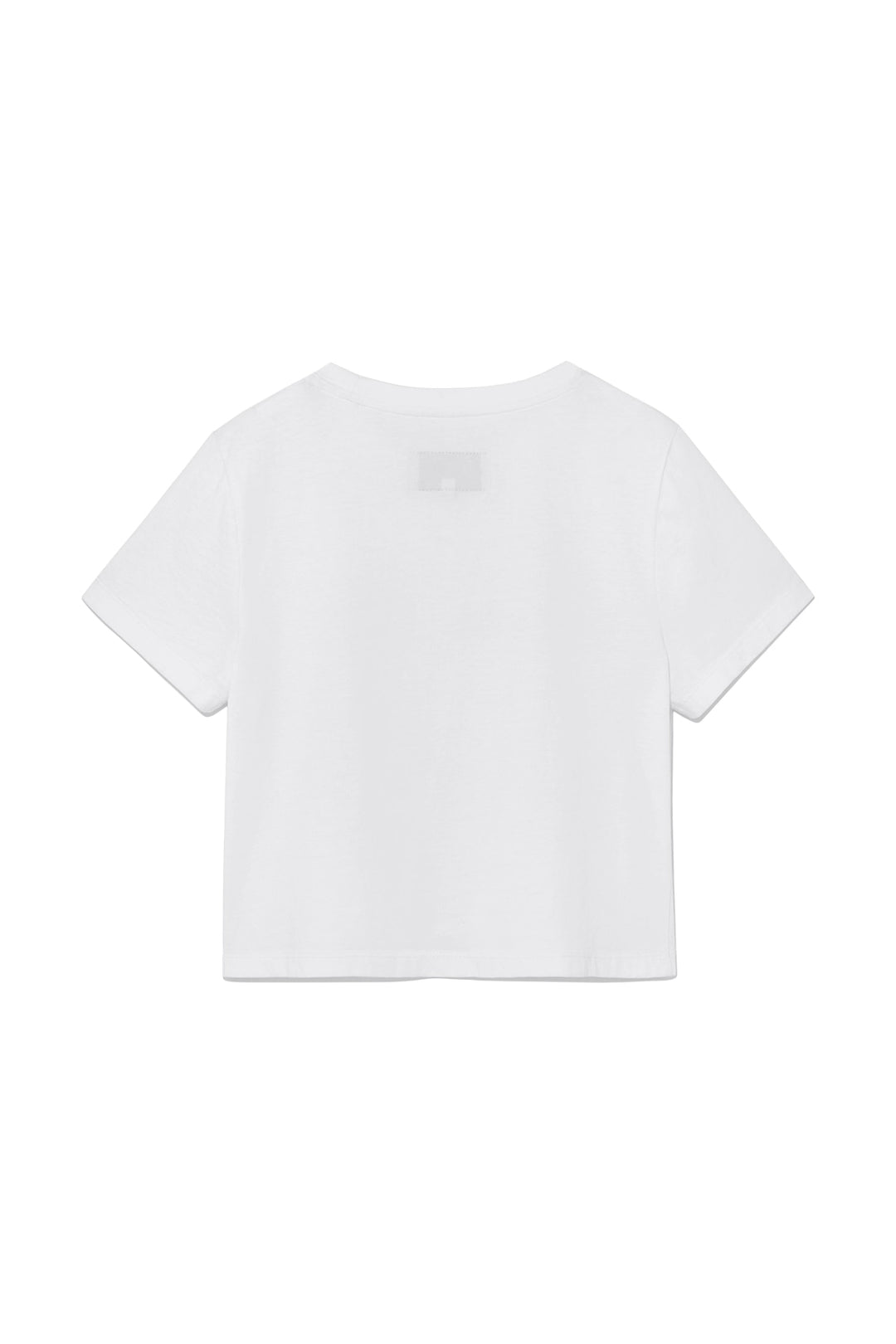 Matin Kim Unbalance Logo Crop Top — White